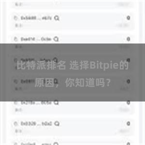   比特派排名 选择Bitpie的原因，你知道吗？