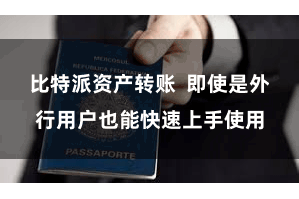 比特派资产转账  即使是外行用户也能快速上手使用